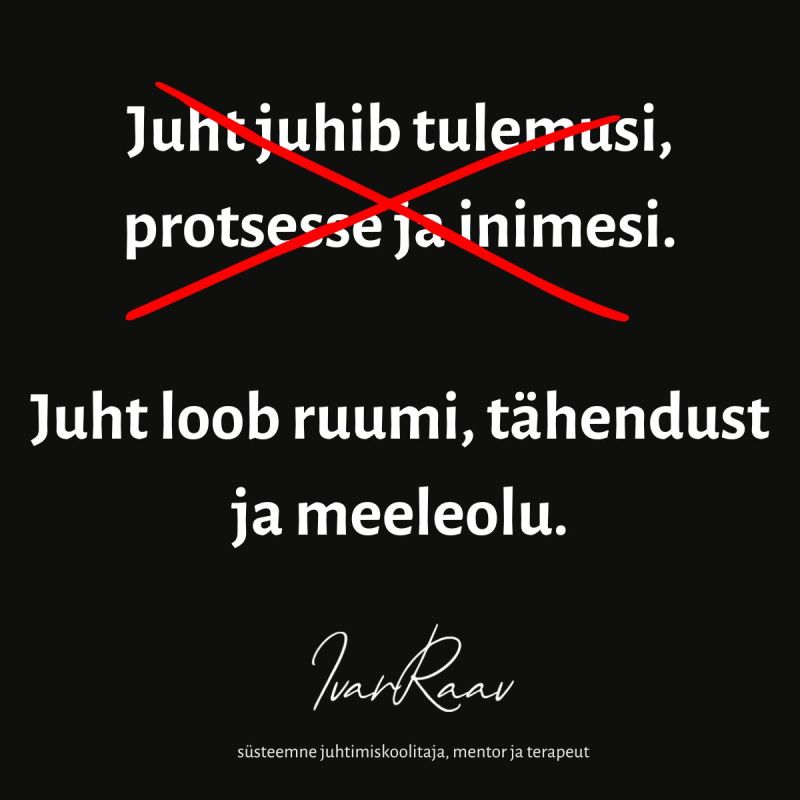 Juht loob ruumi, tähenduse ja meeleolu I.Raav