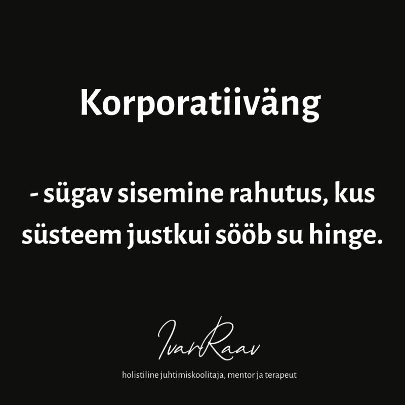 White text on a black background:
Corporate gaming
-deep inner turmoil where the system seems to eat away at your soul